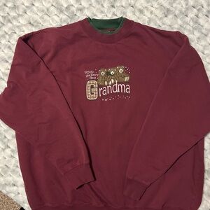 Grandma Bear Burgundy Sweater